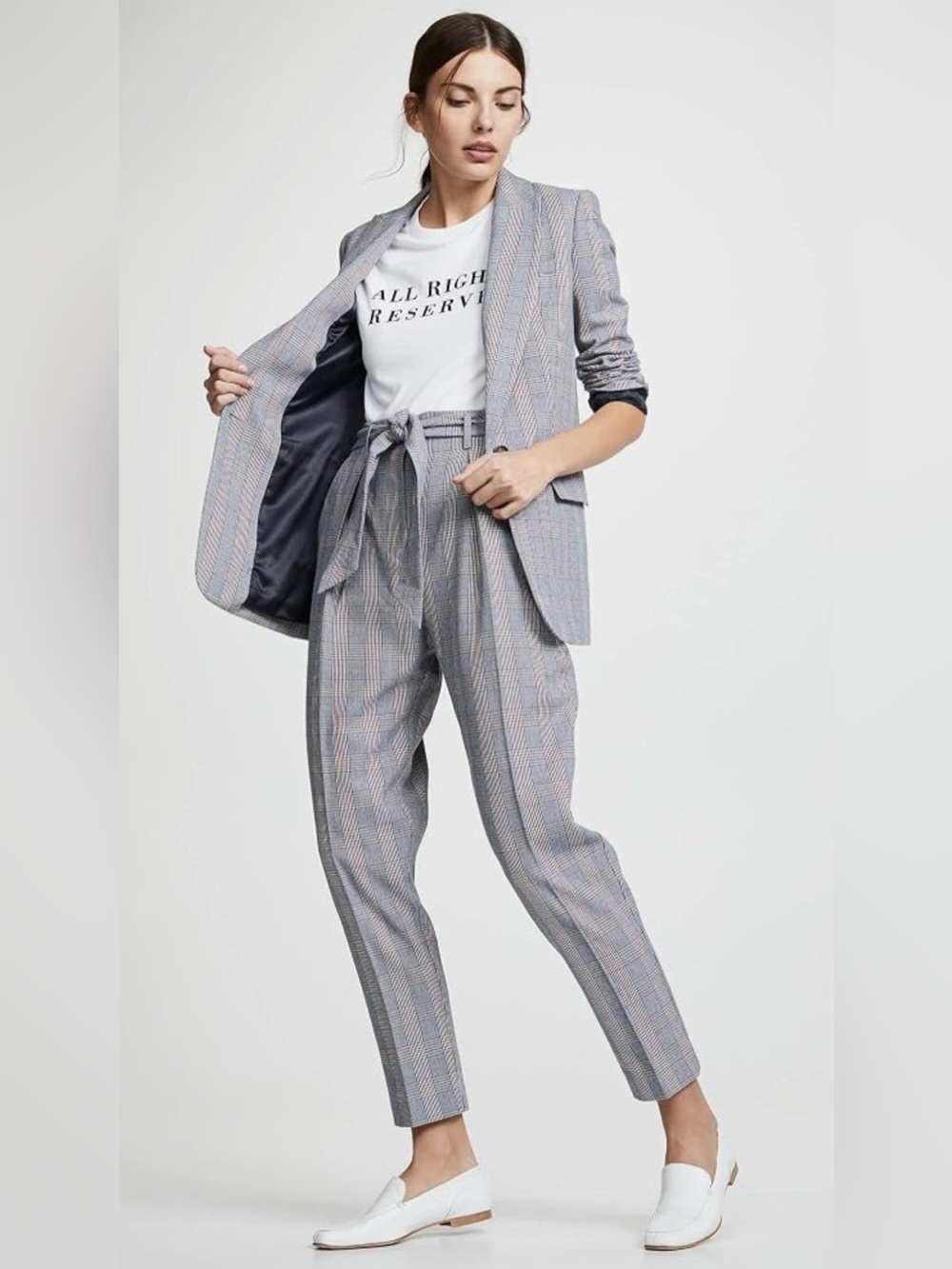 Equipment Plaid Tie Waist Marcelle Trousers. Size 2